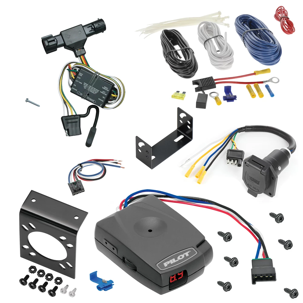 For 1993-1999 Ford Ranger 7-Way RV Wiring + Pro Series Pilot Brake Control + Generic BC Wiring Adapter By Tekonsha