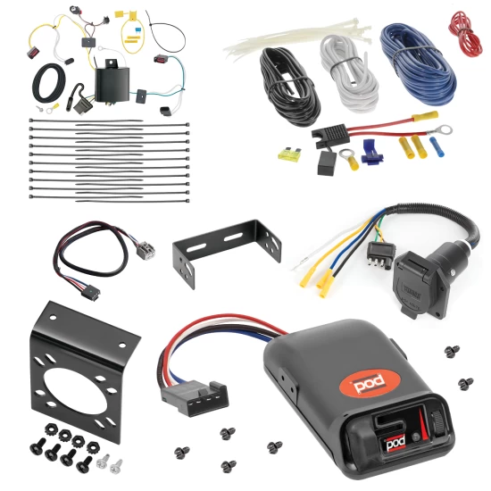 For 2014-2021 Jeep Grand Cherokee 7-Way RV Wiring + Pro Series POD Brake Control + Plug & Play BC Adapter By Tekonsha