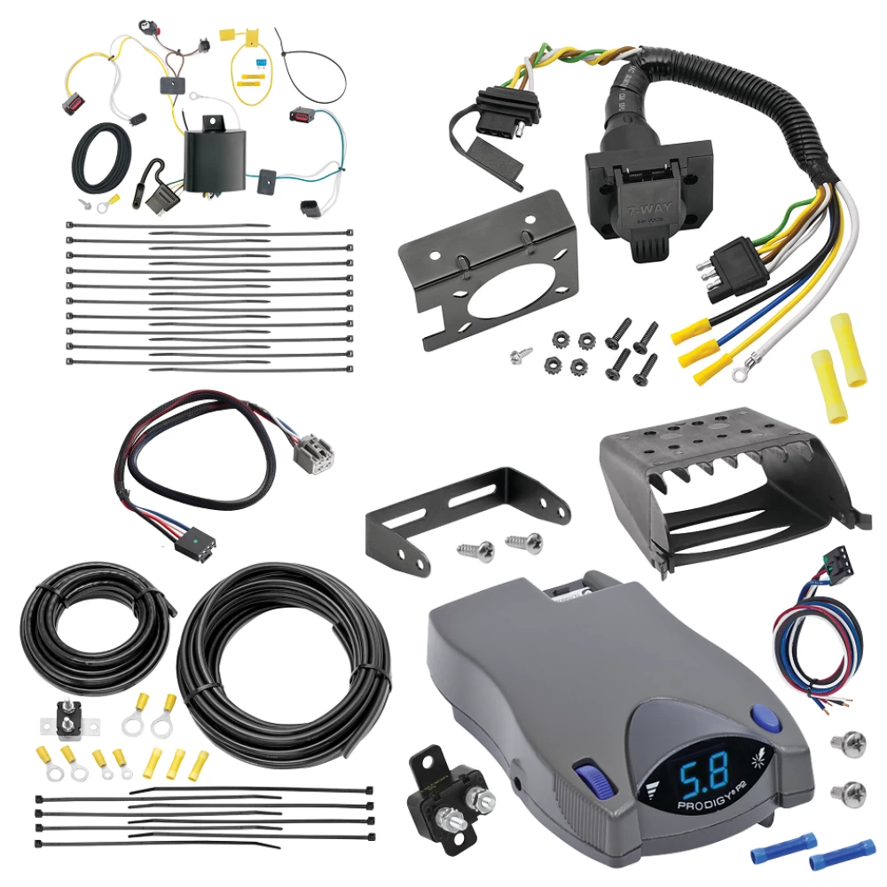 For 2014-2021 Jeep Grand Cherokee 7-Way RV Wiring + Tekonsha Prodigy P2 Brake Control + Plug & Play BC Adapter By Tekonsha