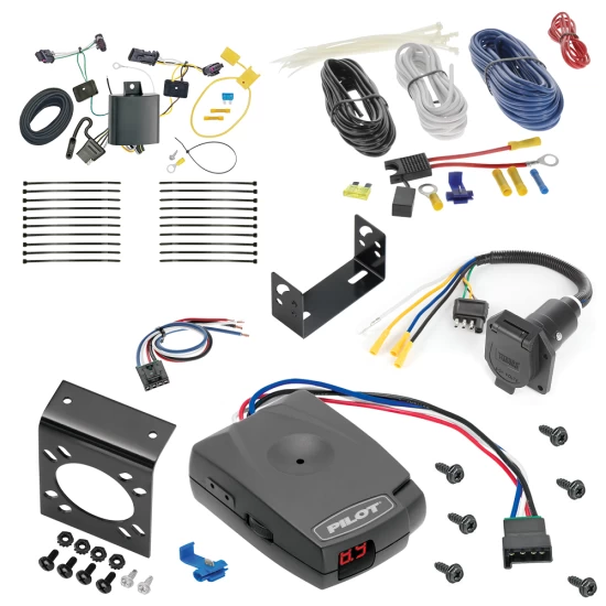For 2017-2024 Jeep Compass 7-Way RV Wiring + Pro Series Pilot Brake Control + Generic BC Wiring Adapter (For (New Body Style) Models) By Tekonsha