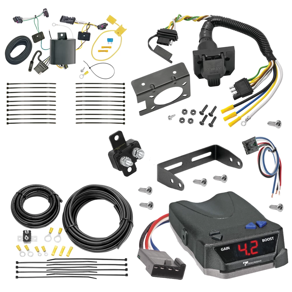 For 2017-2024 Jeep Compass 7-Way RV Wiring + Tekonsha BRAKE-EVN Brake Control + Generic BC Wiring Adapter (For (New Body Style) Models) By Tekonsha