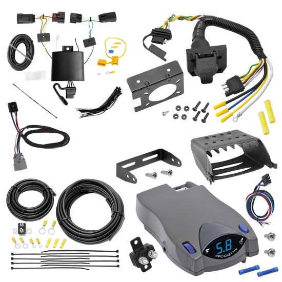 For 2018-2024 Jeep Wrangler 7-Way RV Wiring + Tekonsha Prodigy P2 Brake Control + Plug & Play BC Adapter (For JL (New Body Style) Models) By Tekonsha