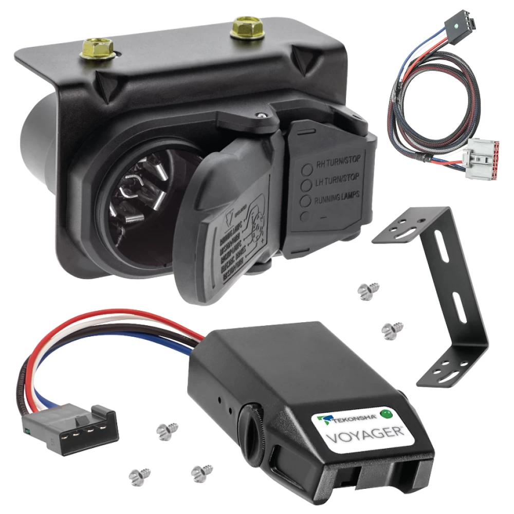 For 2019-2024 GMC Sierra 1500 7-Way RV Wiring + Tekonsha Voyager Brake Control + Plug & Play BC Adapter By Tekonsha