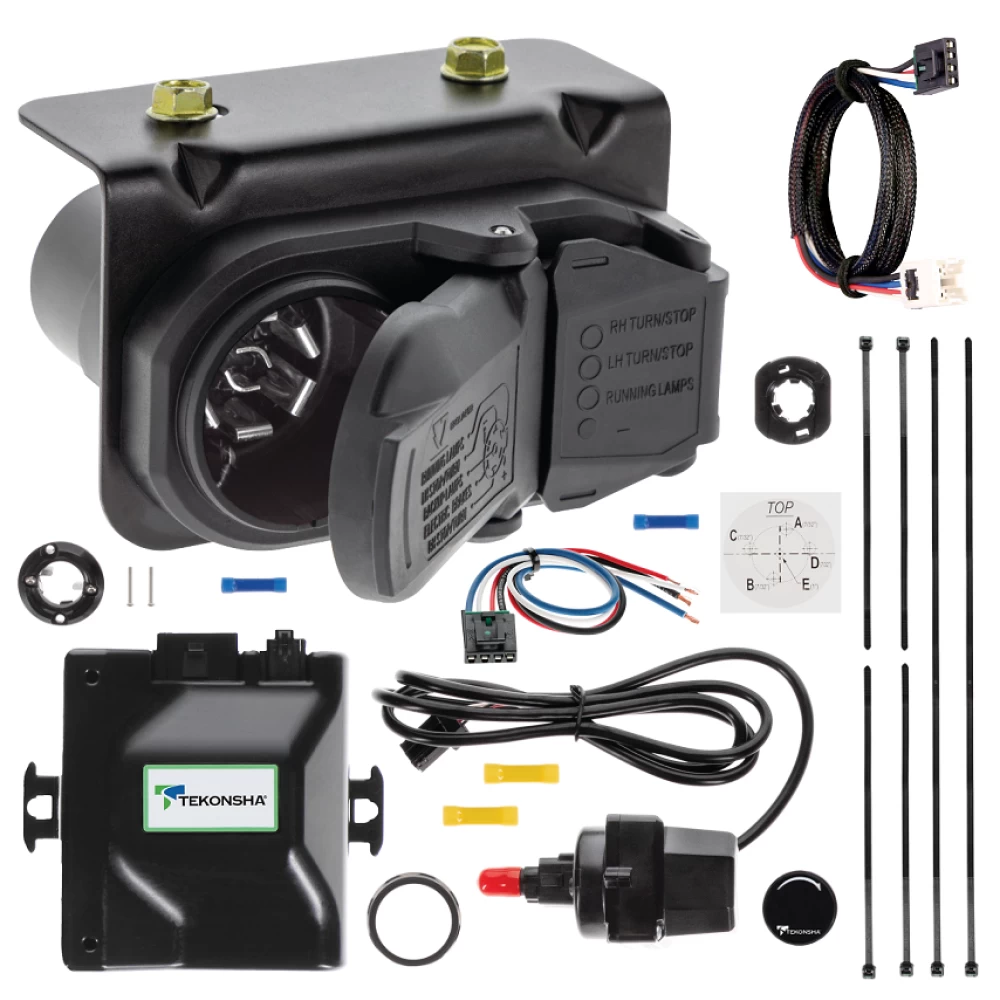 For 2017-2024 Nissan Titan Tekonsha Prodigy iD Bluetooth Wireless Brake Control + Plug & Play BC Adapter + 7-Way RV Wiring (For w/Factory 7-Way Wiring Except Titan XD Models) By Tekonsha