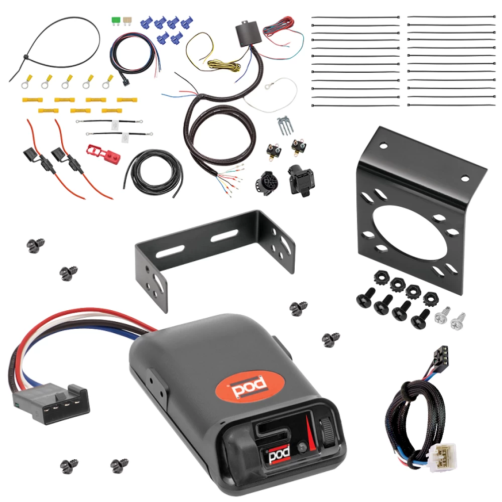 For 2007-2009 Toyota 4Runner 7-Way RV Wiring + Pro Series POD Brake Control + Plug & Play BC Adapter By Tekonsha