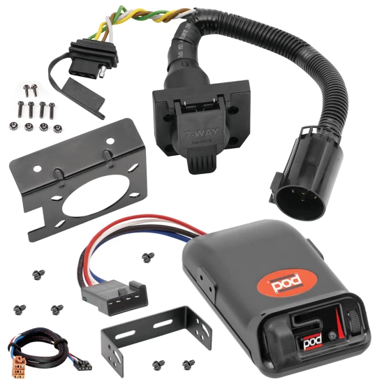 For 2003-2003 GMC Sierra 1500 HD 7-Way RV Wiring + Pro Series POD Brake Control + Plug & Play BC Adapter By Reese Towpower