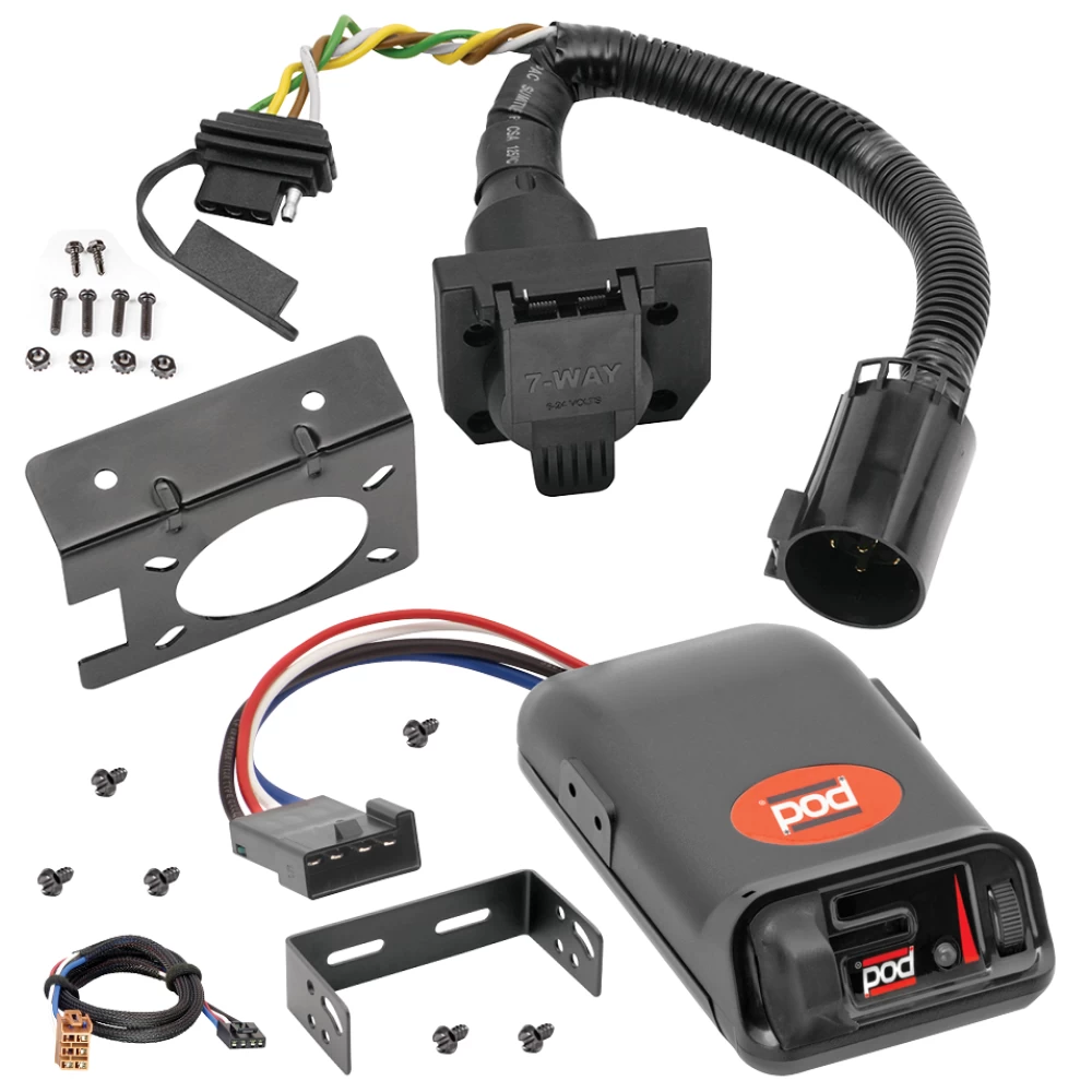 For 1999-2002 GMC Sierra 2500 7-Way RV Wiring + Pro Series POD Brake Control + Plug & Play BC Adapter By Reese Towpower