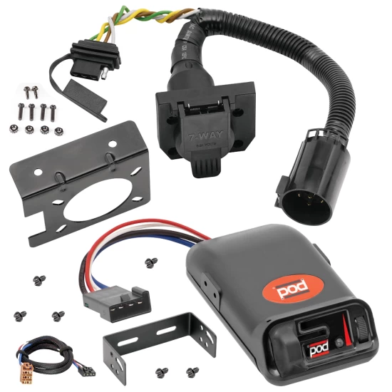 For 1999-2002 GMC Sierra 2500 7-Way RV Wiring + Pro Series POD Brake Control + Plug & Play BC Adapter By Reese Towpower