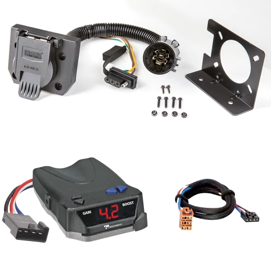 For 2003-2004 GMC Sierra 2500 7-Way RV Wiring + Tekonsha BRAKE-EVN Brake Control + Plug & Play BC Adapter By Reese Towpower