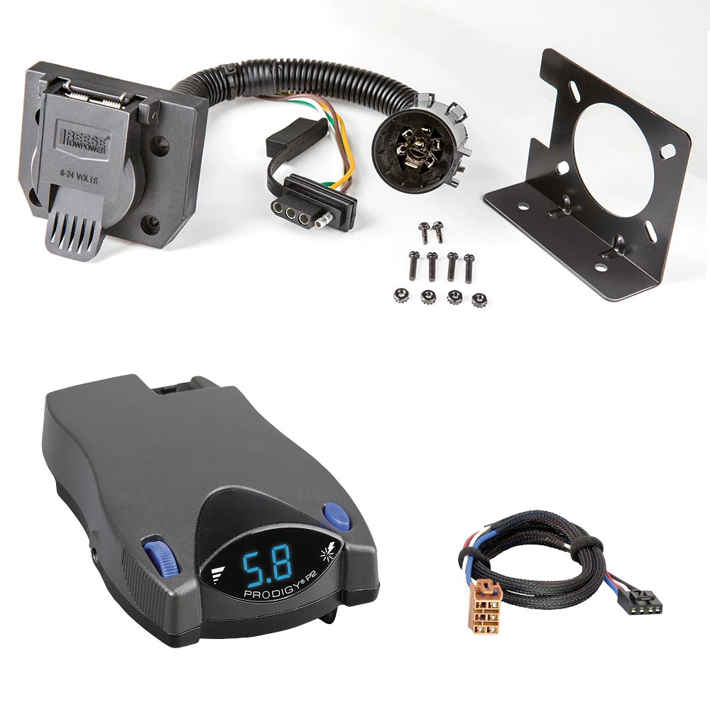 For 2001-2002 GMC Sierra 3500 7-Way RV Wiring + Tekonsha Prodigy P2 Brake Control + Plug & Play BC Adapter By Reese Towpower