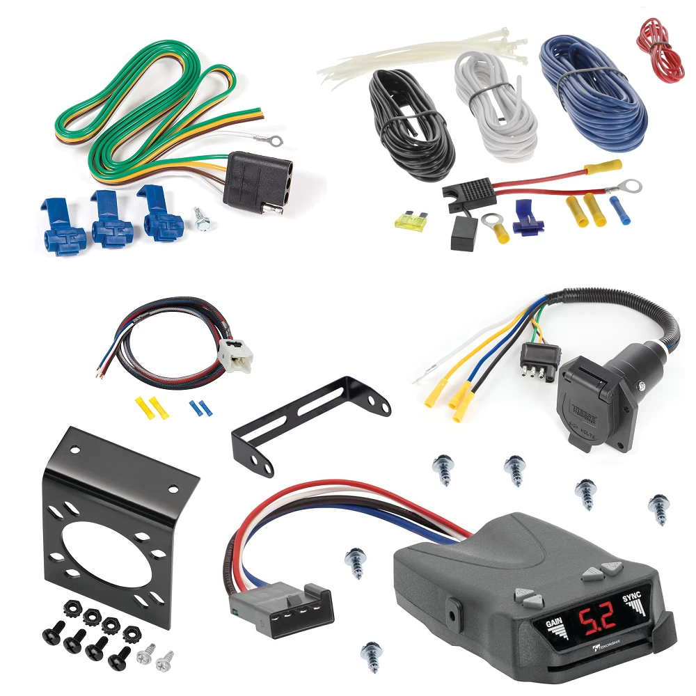 For 2004-2024 Nissan Titan 7-Way RV Wiring + Tekonsha Brakeman IV Brake Control + Plug & Play BC Adapter By Reese Towpower
