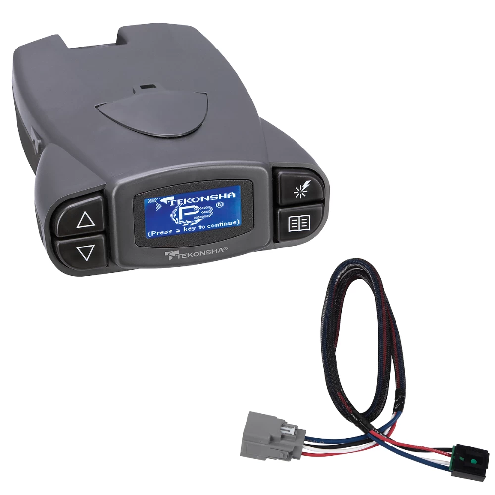 Tekonsha Prodigy P3 Trailer Brake Control for 20-24 Jeep Gladiator 18-24 Wrangler JL New Body Style w/ Plug Play Wiring Adapter Proportional Eletric Trailer Brakes Module Box Controller