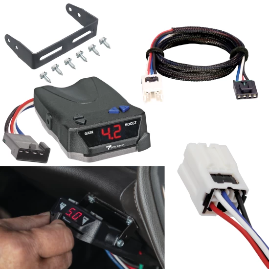For 2017-2024 Nissan Titan BRAKE-EVN Brake Control kit by: Tekonsha For 2017-2024 Nissan Titan Tekonsha BRAKE-EVN Brake Control + Plug & Play BC Adapter (Excludes: Titan XD or w/Factory 7-Way Wiring Models) By Tekonsha