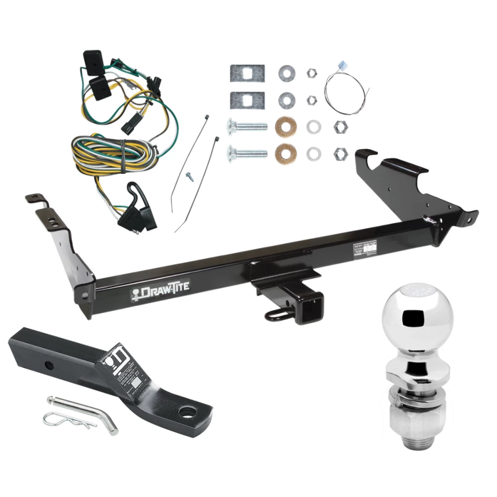 Custom Fit Trailer Hitch Wiring Harness (Plug & Play) 2" Drop Ball-Mount w/ Pin/Clip 2" Chrome Ball Installation Hardware Installation Instructions 41121 118338 23 63845 Draw-Tite Trailer Tow Hitch 87-95 Chevy GMC G10 G20 G30 G1500 G2500 G3 Trailer Tow Hitch For 87-95 Chevy GMC G10 G20 G30 G1500 G2500 G3500 Complete Package w/ Wiring and 2" Ball