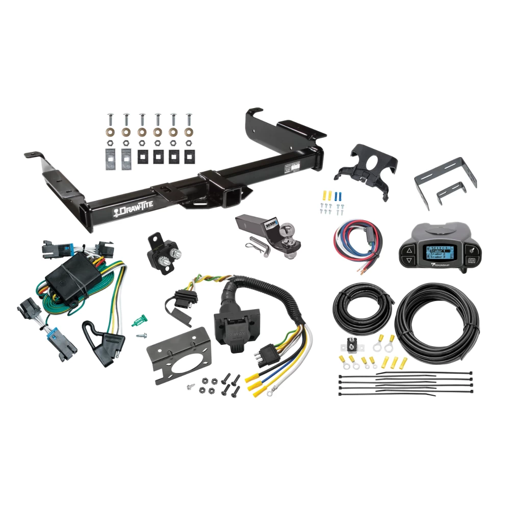 41521 85343 20506 7012a 118377 21536 90195 Draw-Tite Trailer Hitch Tow Package Prodigy P3 Brake Control 00-02 Chevrolet Express GMC Savana 1500 2500 3500 7-Way RV Wiring 2" Drop Mount 2" Ball Class 4 2" Receiver Tekonsha 00 01 02 2000 2001 Trailer Hitch Tow Package Prodigy P3 Brake Control For 00-02 Chevrolet Express GMC Savana 1500 2500 3500 w/ 7-Way RV Wiring 2" Drop Mount 2" Ball Class 4 2" Receiver Draw-Tite Tekonsha