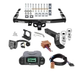 Trailer Hitch w/ Tekonsha Prodigy P3 Brake Control For 99-06 Chevy Silverado GMC Sierra 1500 HD 99-04 2500 LD (07-07 Classic) Standard or Step Bumper w/ Plug Play Wiring 2" 2- 5/16" Ball 4" Drop Mount 7-Way Pin Blade RV Controller Class 4