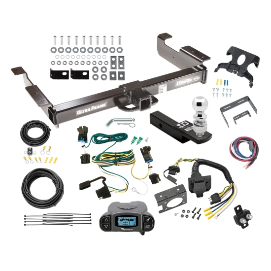 Class 5 10K Trailer Hitch Tow Package Prodigy P3 Brake Control For 03-27 Chevy Express GMC Savana 1500 2500 3500 w/ 7-Way RV Wiring 2-5/16" Ball 2" Drop Mount Ultra Frame 2" Receiver Draw-Tite Tekonsha