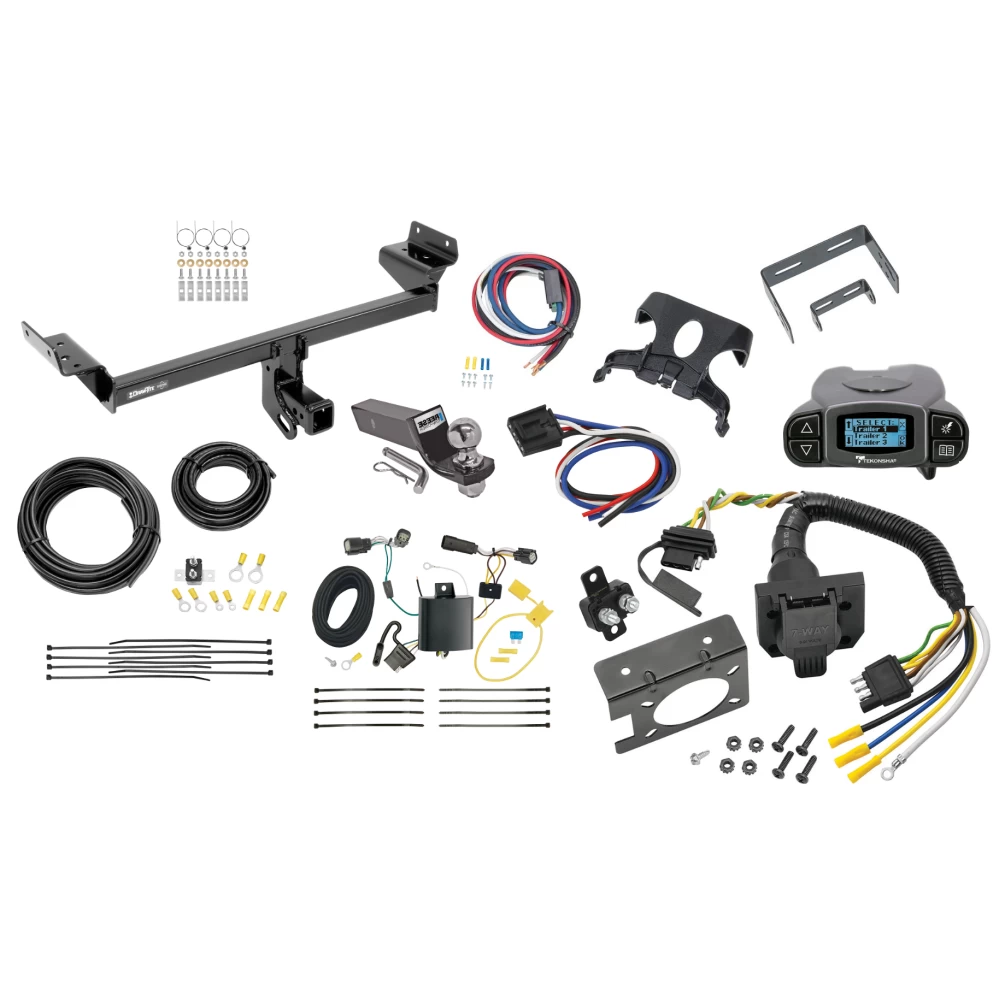 Trailer Hitch Tow Package Prodigy P3 Brake Control For 15-18 Ford Edge SE & SEL w/ 7-Way RV Wiring 2" Drop Mount 2" Ball Class 3 2" Receiver Draw-Tite Tekonsha