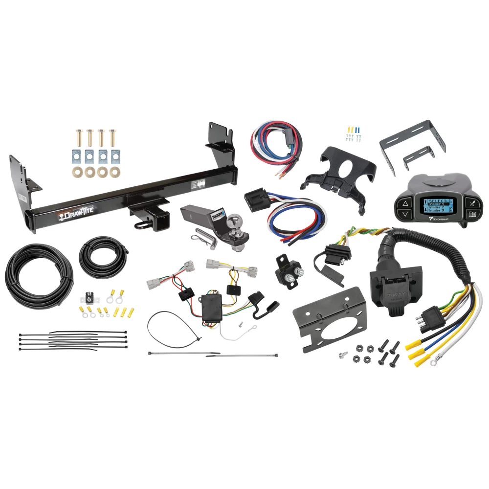 Trailer Hitch Tow Package Prodigy P3 Brake Control For 05-15 Toyota Tacoma w/ 7-Way RV Wiring 2" Drop Mount 2" Ball Class 3 2" Receiver Draw-Tite Tekonsha