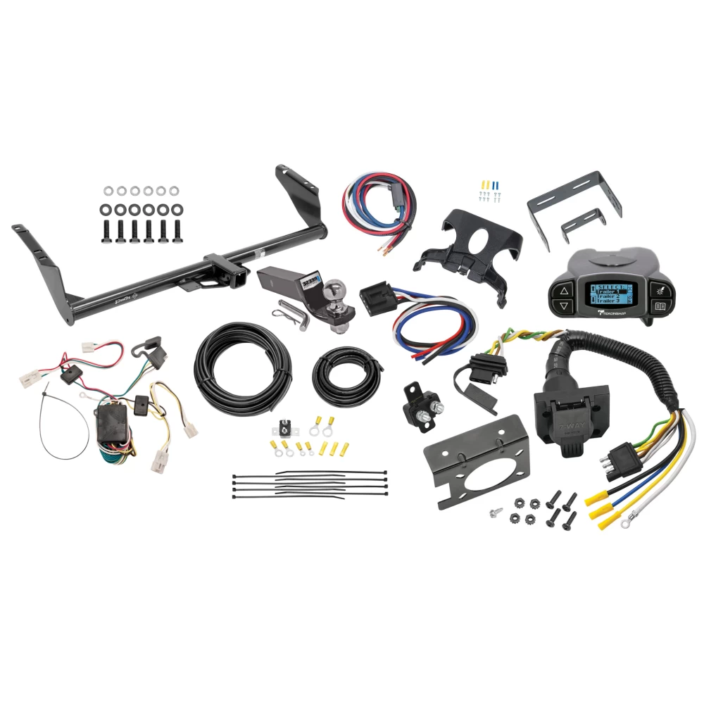 Trailer Hitch Tow Package Prodigy P3 Brake Control For 04-10 Toyota Sienna All Models w/ 7-Way RV Wiring 2" Drop Mount 2" Ball Class 3 2" Receiver Draw-Tite Tekonsha
