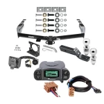 Trailer Hitch Tow Package w/ Tekonsha Prodigy P3 Brake Control For 99-13 Chevy Silverado GMC Sierra 1500 HD 99-04 2500 LD (07-07 Classic) Standard or Step Bumper w/ Dual 2" and 2- 5/16" Ball 2" Drop Mount 7-Way Pin Blade RV Controller