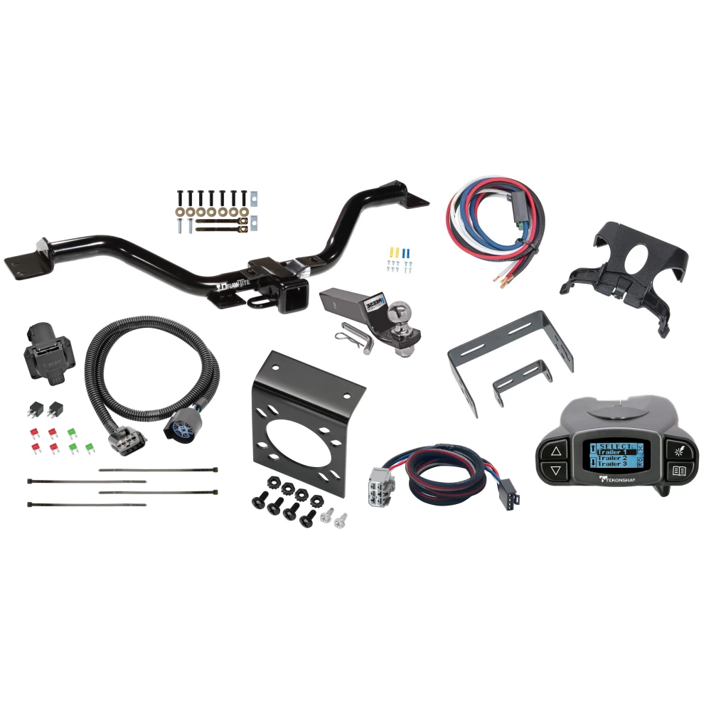 Trailer Hitch Tow Package Prodigy P3 Brake Control For 13-17 GMC Acadia Limited Buick Enclave Chevy Traverse w/ 7-Way RV Wiring 2" Drop Mount 2" Ball Class 3 2" Receiver Draw-Tite Tekonsha