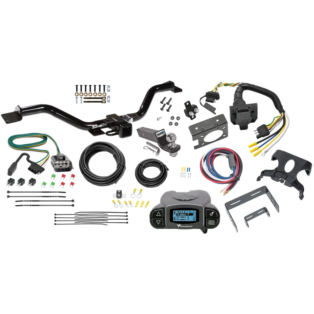 Trailer Hitch Tow Package Prodigy P3 Brake Control For 13-17 GMC Acadia Limited Buick Enclave Chevy Traverse w/ 7-Way RV Wiring 2" Drop Mount 2" Ball Class 3 2" Receiver Draw-Tite Tekonsha
