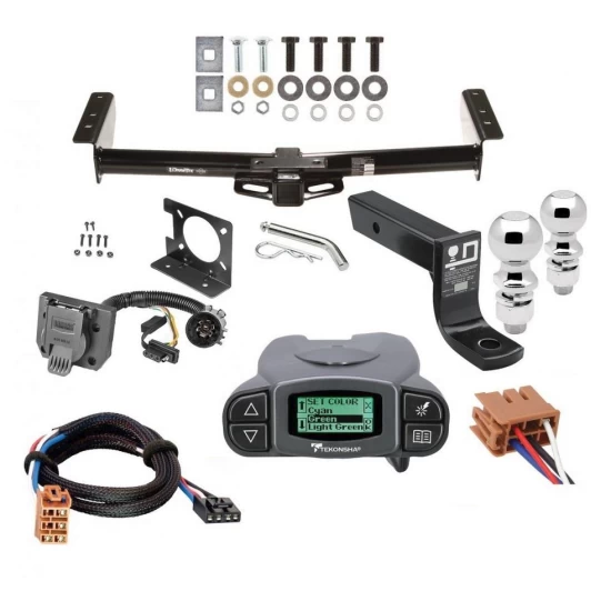 Trailer Hitch w/ Tekonsha Prodigy P3 Brake Control For 00-06 Chevy Avalanche Suburban Tahoe GMC Yukon 02 Cadillac Escalade EXT w/ Plug Play Wiring 2" 2- 5/16" Ball 4" Drop Mount 7-Way Pin Blade RV Controller