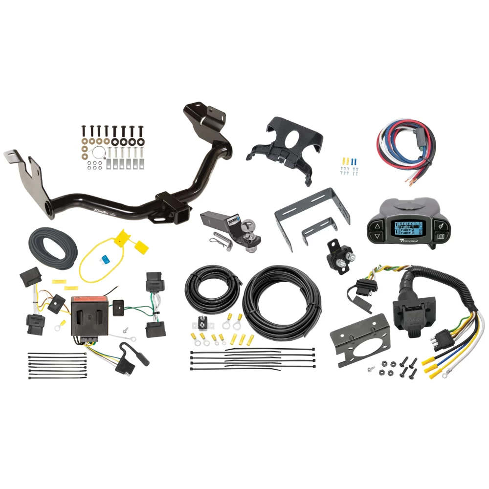 Trailer Hitch Tow Package Prodigy P3 Brake Control For 05-11 Mercury Mariner 08-11 Mazda Tribute 08-12 Ford Escape w/ 7-Way RV Wiring 2" Drop Mount 2" Ball Class 3 2" Receiver Draw-Tite Tekonsha