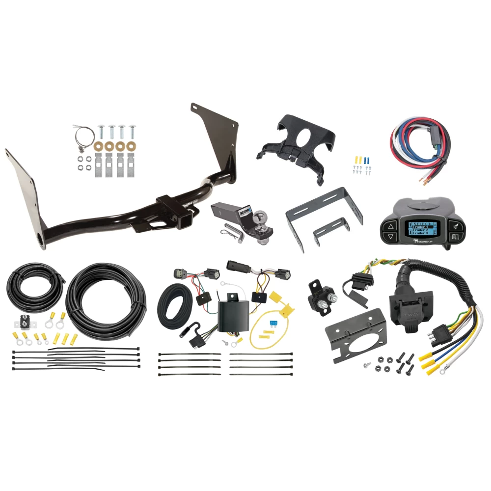 Trailer Hitch Tow Package Prodigy P3 Brake Control For 17-18 Ford Escape All Models w/ 7-Way RV Wiring 2" Drop Mount 2" Ball Class 3 2" Receiver Draw-Tite Tekonsha