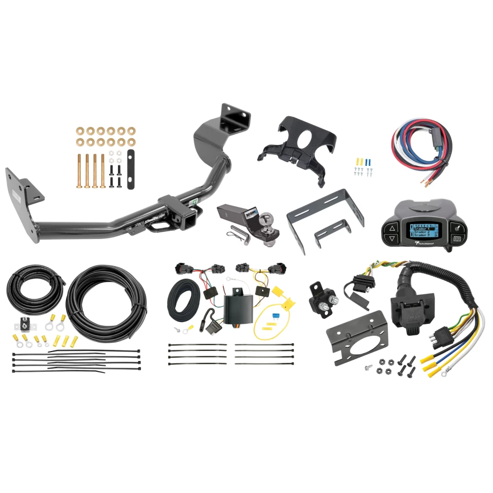 Trailer Hitch Tow Package Prodigy P3 Brake Control For 14-15 KIA Sorento 4 Cyl. w/ 7-Way RV Wiring 2" Drop Mount 2" Ball Class 3 2" Receiver Draw-Tite Tekonsha