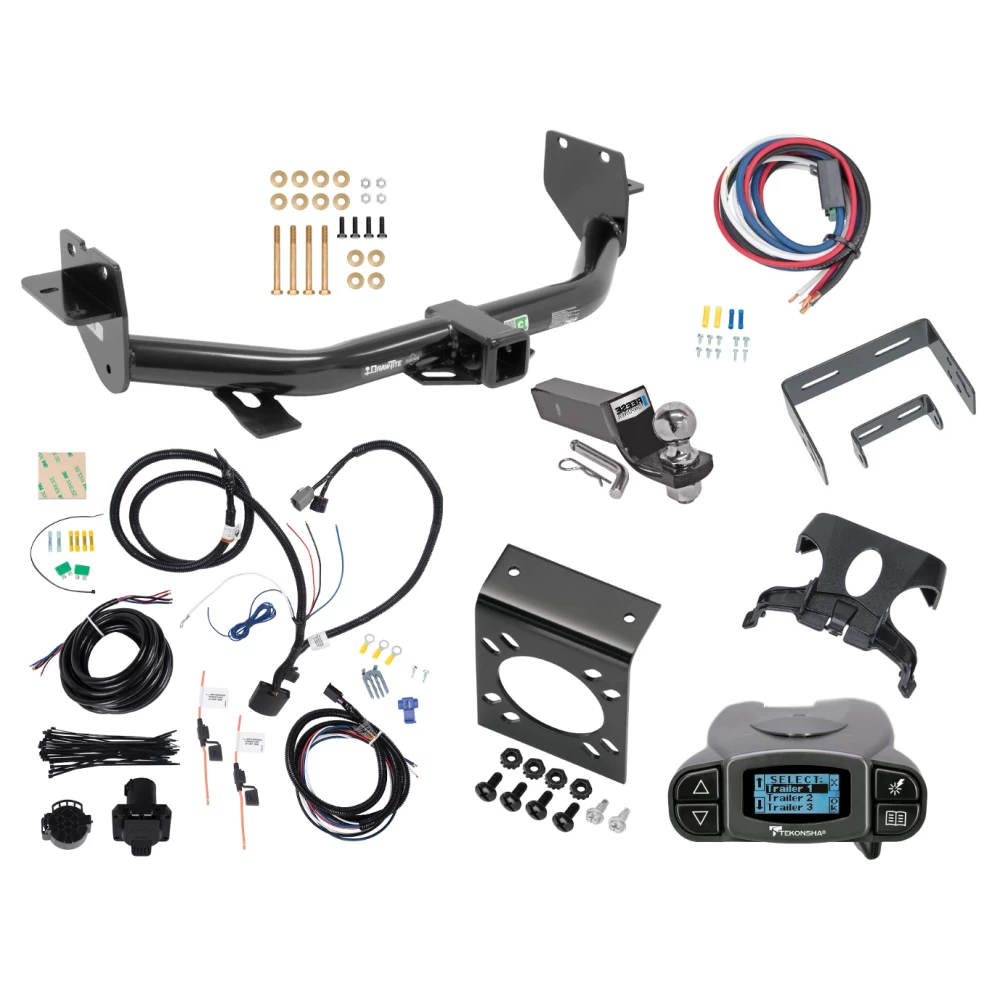 Trailer Hitch Tow Package Prodigy P3 Brake Control For 13-18 Hyundai Santa Fe 2019 XL ONLY w/ 7-Way RV Wiring 2" Drop Mount 2" Ball Class 3 2" Receiver Sport w/Factory Tow Package (5 Passenger) Draw-Tite Tekonsha