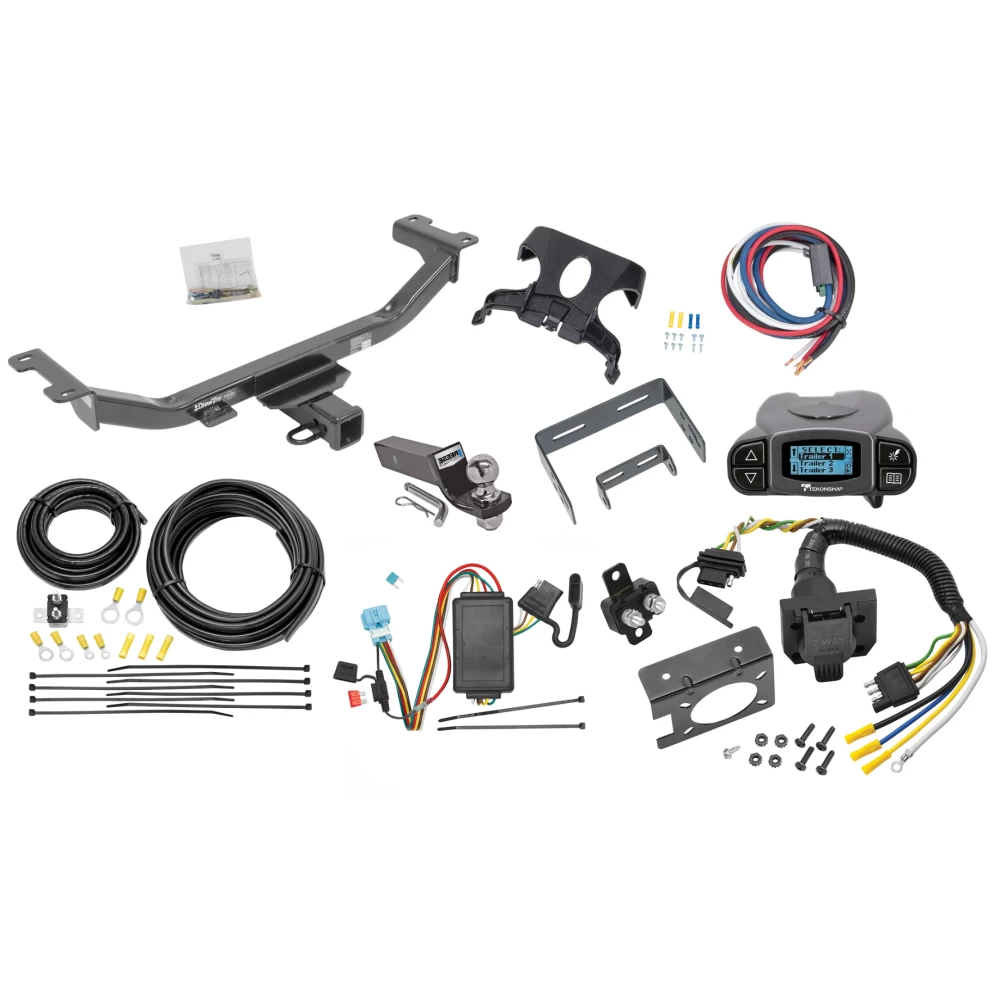 Trailer Hitch Tow Package Prodigy P3 Brake Control For 10-12 Acura RDX All Models w/ 7-Way RV Wiring 2" Drop Mount 2" Ball Class 3 2" Receiver Draw-Tite Tekonsha