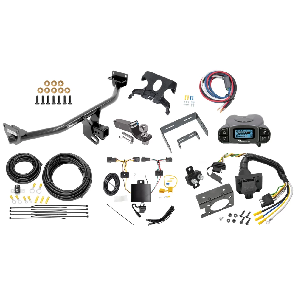 Trailer Hitch Tow Package Prodigy P3 Brake Control For 19-21 Hyundai Tucson Excluding Night Edition w/ 7-Way RV Wiring 2" Drop Mount 2" Ball Class 3 2" Receiver Draw-Tite Tekonsha