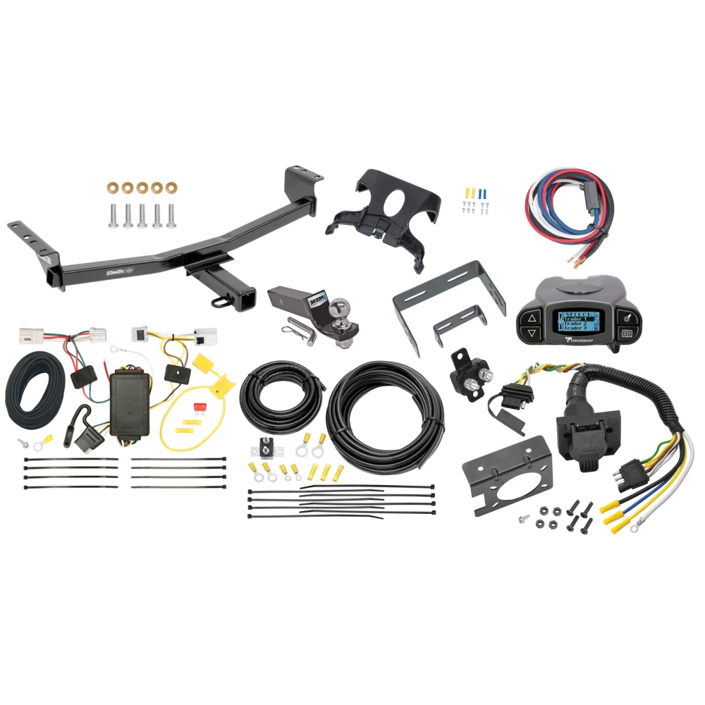 Trailer Hitch Tow Package Prodigy P3 Brake Control For 08-20 Nissan Rogue 14-14 Rogue Select w/ 7-Way RV Wiring 2" Drop Mount 2" Ball Class 3 2" Receiver Draw-Tite Tekonsha