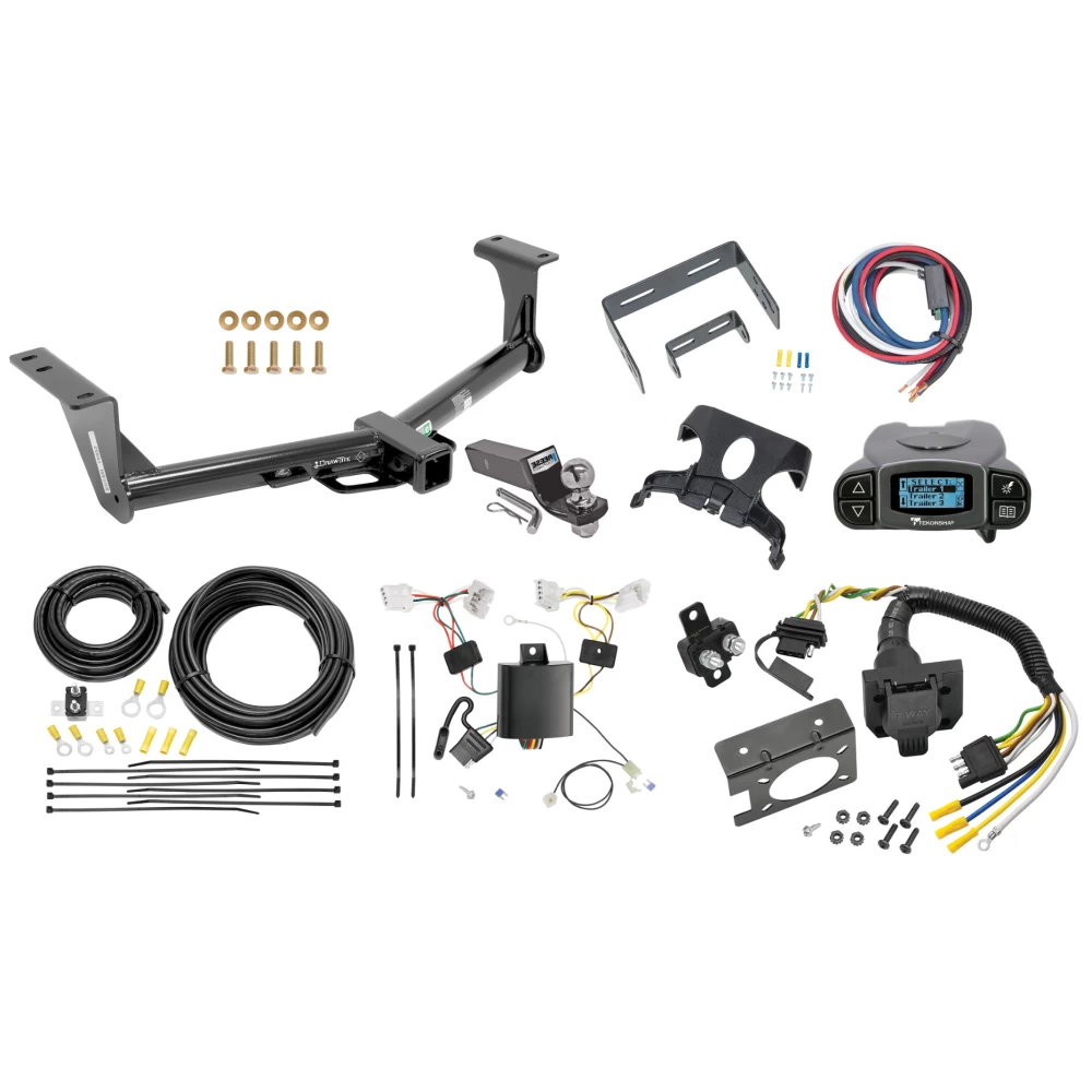 Trailer Hitch Tow Package Prodigy P3 Brake Control For 15-24 Nissan Murano w/ 7-Way RV Wiring 2" Drop Mount 2" Ball Class 3 2" Receiver Draw-Tite Tekonsha