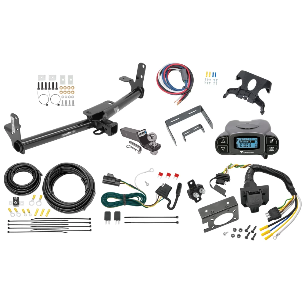 Trailer Hitch Tow Package Prodigy P3 Brake Control For 07-09 Chevrolet Equinox Pontiac Torrent w/ 7-Way RV Wiring 2" Drop Mount 2" Ball Class 3 2" Receiver Draw-Tite Tekonsha