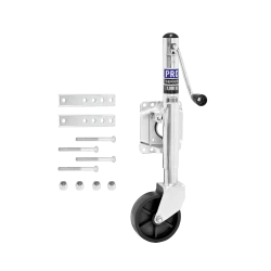 Pro Series 1000 lbs Trailer Jack 6" Wheel Zinc Snap Ring Swivel 10" Lift Corrosion Resistant Bolt-On for Marine Boat and Recreational Applications