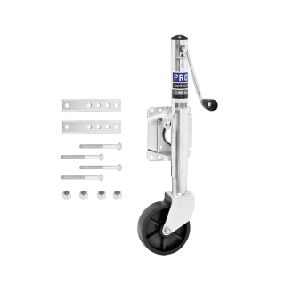 Pro Series 1000 lbs Trailer Jack, Zinc Wheel, Snap Ring Swivel, for Marine Use