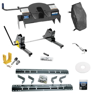 For 1973-2000 GMC C/K Series Industry Standard Semi-Custom Above Bed Rail Kit + 20K Fifth Wheel + Square Slider + King Pin Lock + Base Rail Lock + 10" Lube Plate + Fifth Wheel Cover + Lube (For 6-1/2' or Shorter Bed, w/o Factory Puck System Models) B For 1973-2000 GMC C/K Series Industry Standard Semi-Custom Above Bed Rail Kit + 20K Fifth Wheel + Square Slider + King Pin Lock + Base Rail Lock + 10" Lube Plate + Fifth Wheel Cover + Lube (For 6-1/2' or Shorter Bed, w/o Factory Puck System Models) B