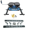 For 1973-2000 Chevrolet C/K Series Industry Standard Semi-Custom Above Bed Rail Kit + Reese M5 20K Fifth Wheel + King Pin Lock (For 5'8 or Shorter Bed Models) By Reese
