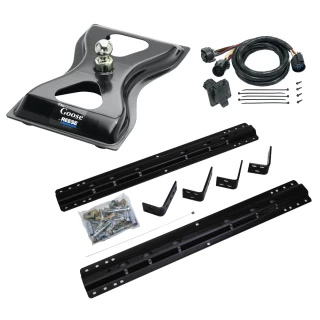 For 1999-2016 Ford F-250 Super Duty Industry Standard Semi-Custom Above Bed Rail Kit + 25K Reese Gooseneck Hitch + In-Bed Wiring (For 5'8 or Shorter Bed (Sidewinder Required), Except Cab & Chassis, w/o Factory Puck System Models) By Reese