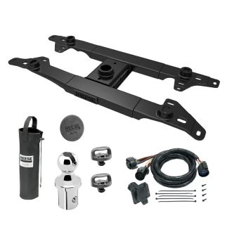 For 2017-2022 Ford F-350 Super Duty Elite Series Fifth Wheel Hitch Mounting System Rail Kit + Gooseneck Pop-In Ball + Wiring For Models w/o Factory Puck System (Excludes: w/Factory Prep Kit, w/o Factory Puck System Models) By Reese