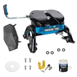 For 2020-2024 Chevrolet Silverado 2500 HD M5 Fifth Wheel Hitch 20K Talon Jaw Complete System For Models w/ Factory Puck System + King Pin Lock + 10" Lube Plate + Fifth Wheel Cover + Lube (For w/Factory or Reese Elite Puck System Models) By Reese