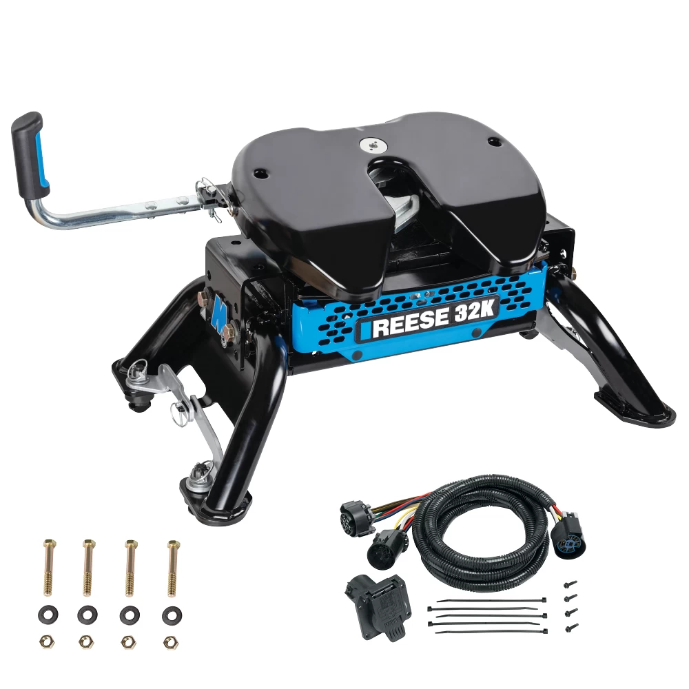 For 2011-2024 Ford F-450 Super Duty M5 Fifth Wheel Hitch + In-Bed Wiring 32K Talon Jaw Complete System For Models w/ Factory Puck System (For w/Factory or Reese Elite Puck System Models) By Reese