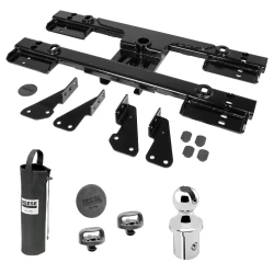 For 2020-2024 GMC Sierra 3500 HD Elite Series Fifth Wheel Hitch Mounting System Rail Kit + Gooseneck Pop-In Ball For Models w/o Factory Puck System (For 6-1/2' and 8 foot Bed, w/o Factory Puck System Models) By Reese