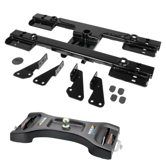 For 2020-2024 GMC Sierra 2500 HD Elite Series Fifth Wheel Hitch Mounting System Rail Kit + Elite Gooseneck For Models w/o Factory Puck System (For 6-1/2' and 8 foot Bed, w/o Factory Puck System Models) By Reese