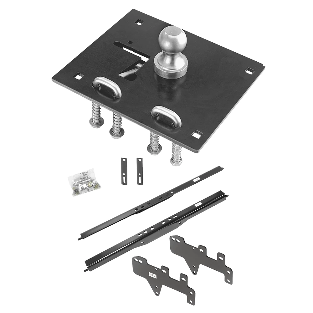 For 2014-2018 Chevrolet Silverado 1500 Fold Down Plate Underbed Gooseneck Hitch System (For w/o Factory Puck System, Does Not Fit MagneRide Magnetic Ride Suspension Models) By Draw-Tite