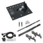 For 2014-2018 Chevrolet Silverado 1500 Fold Down Plate Underbed Gooseneck Hitch + 7-Way In-Bed Wiring (For w/o Factory Puck System, Does Not Fit MagneRide Magnetic Ride Suspension Models) By Draw-Tite