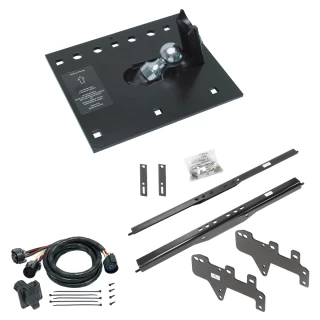 For 2014-2018 Chevrolet Silverado 1500 Fold Down Plate Underbed Gooseneck Hitch + 7-Way In-Bed Wiring (For w/o Factory Puck System, Does Not Fit MagneRide Magnetic Ride Suspension Models) By Draw-Tite